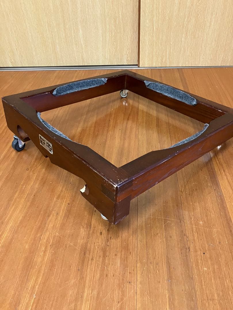 和太鼓 浅野太鼓 1尺5寸四角台座(キャスター付き) 破損あり