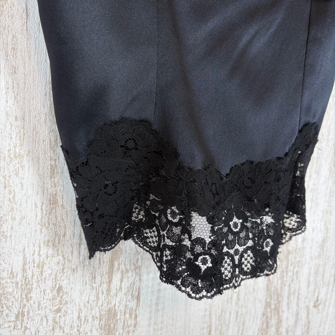 D&G ドルチェアンドガッバーナ 花柄 レース キャミソール ブラック