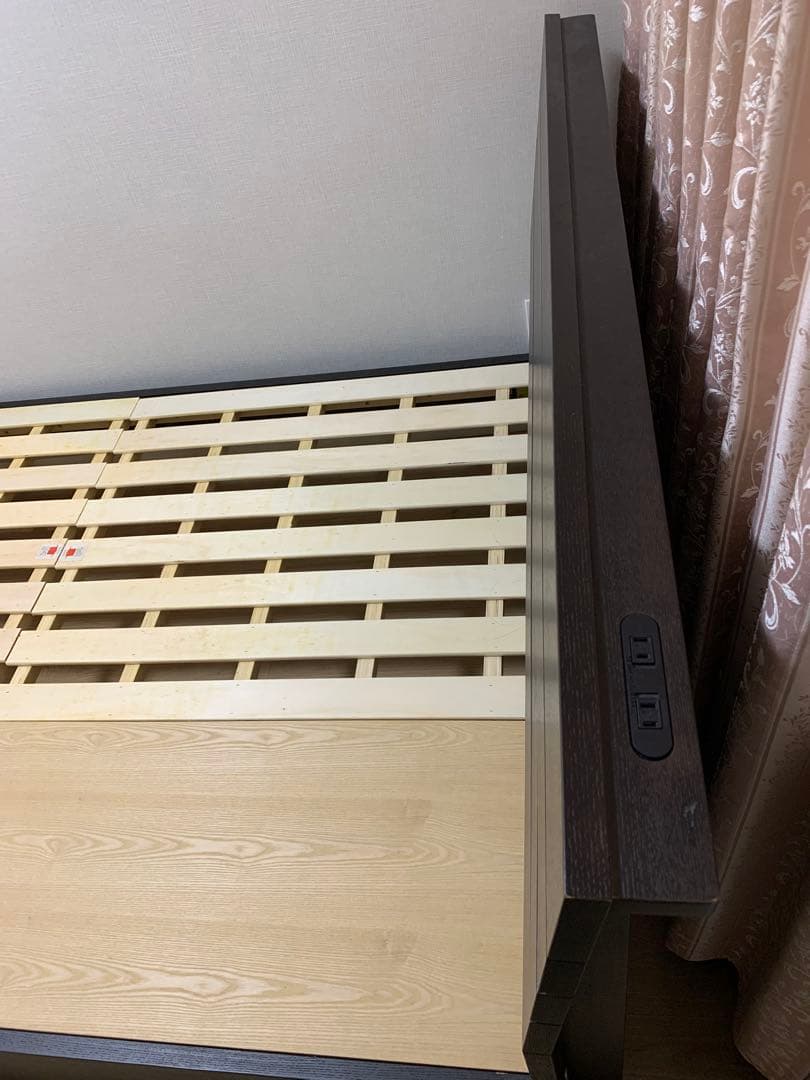 ニトリ 収納付 ダブルベッドフレーム ダークブラウン