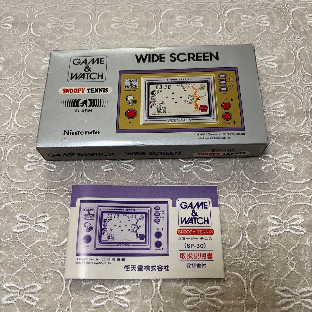 任天堂スヌーピー　テニス　ワイドスクリーン　ゲームウォッチ 箱、取扱説明書付