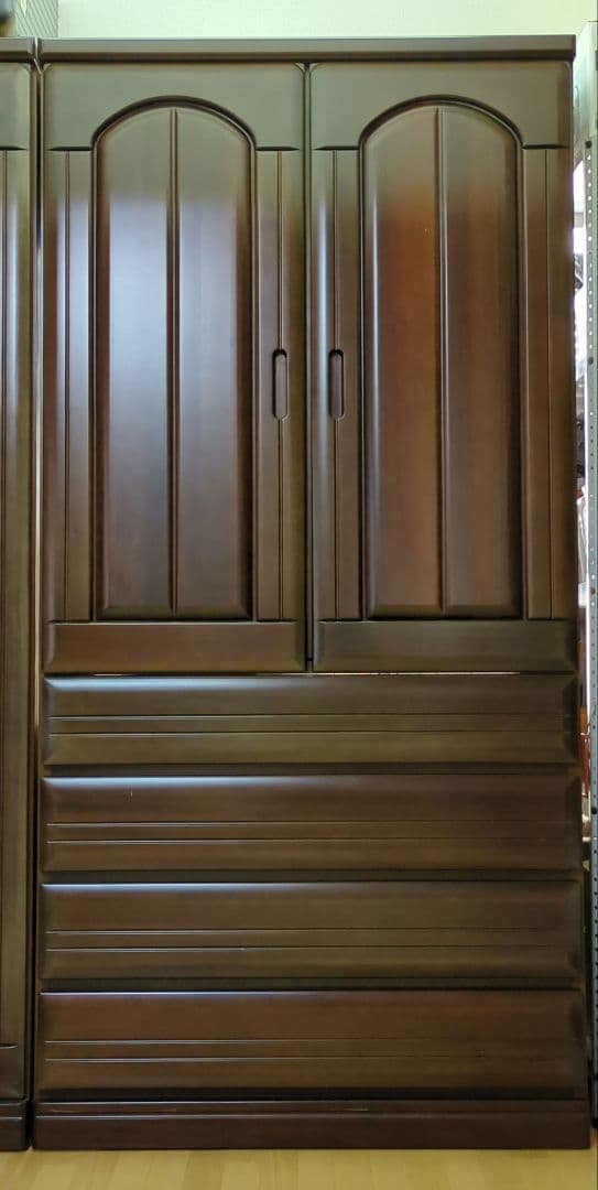 婚礼家具　木製　洋服ダンス　ワードローブ　収納　チェスト　引出し4段