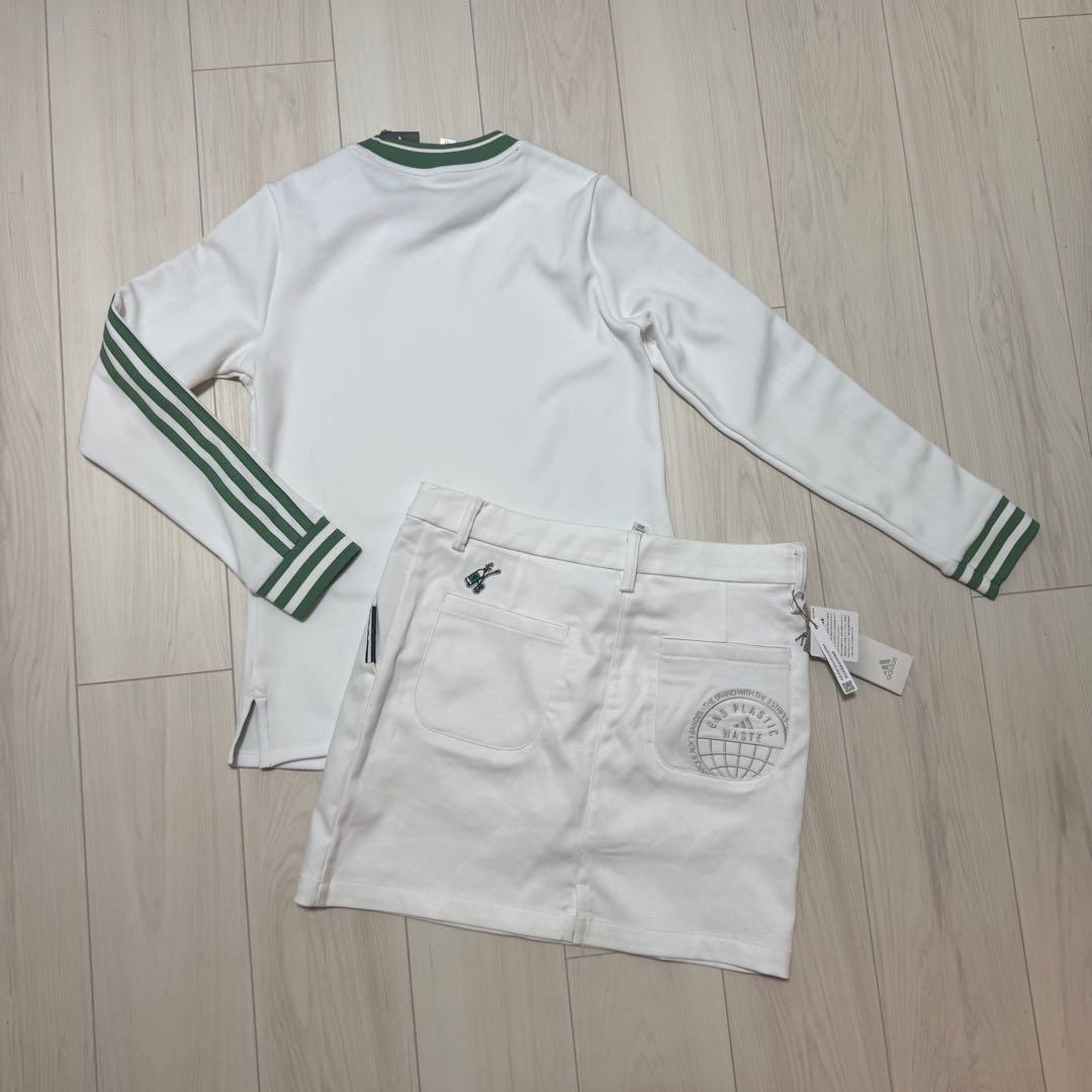 新品 アディダス セットアップ スリーライン モックネック 長袖 スカート L