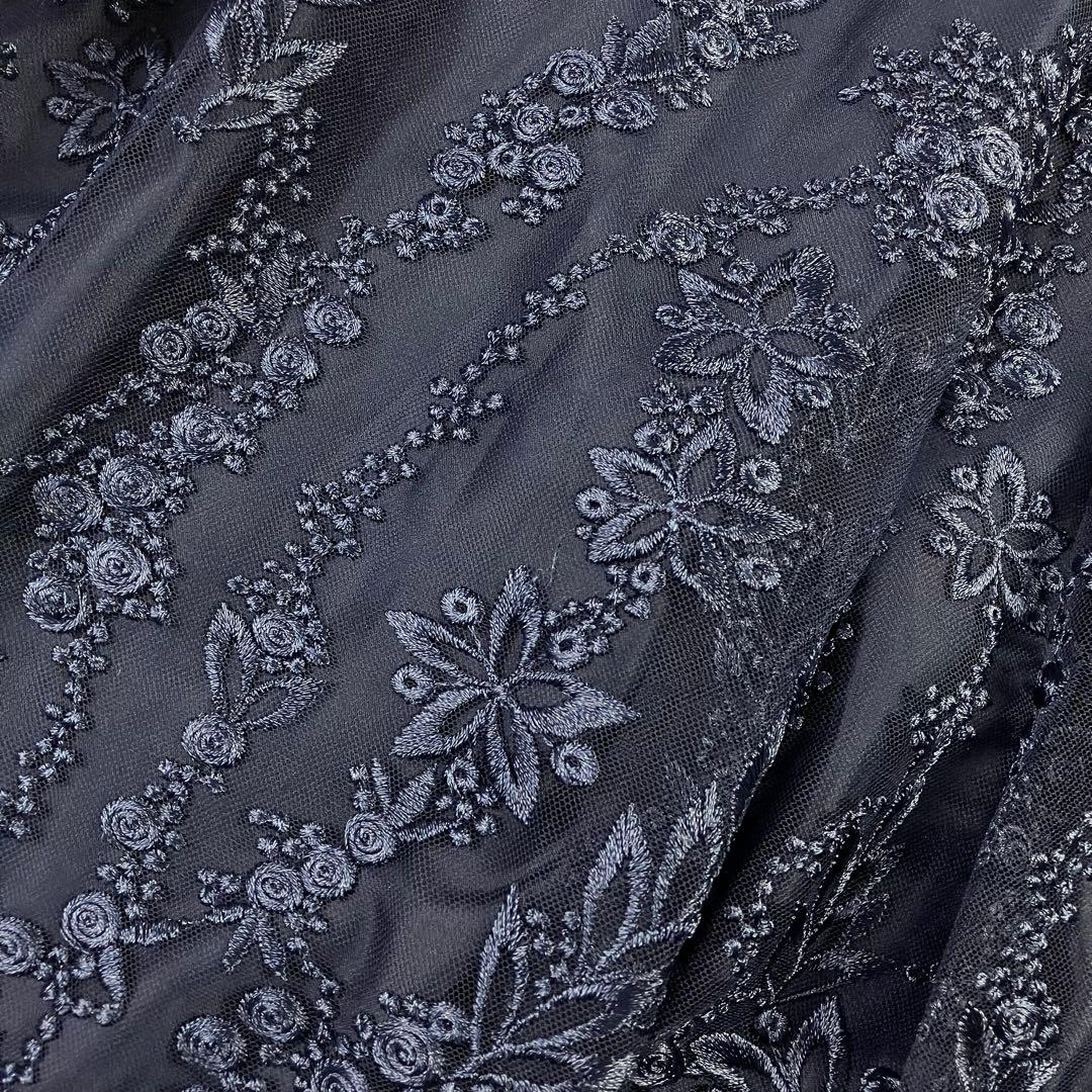 【新品】ハレモード 総レースドレス 紺 LL 大きいサイズ ワンピース 結婚式