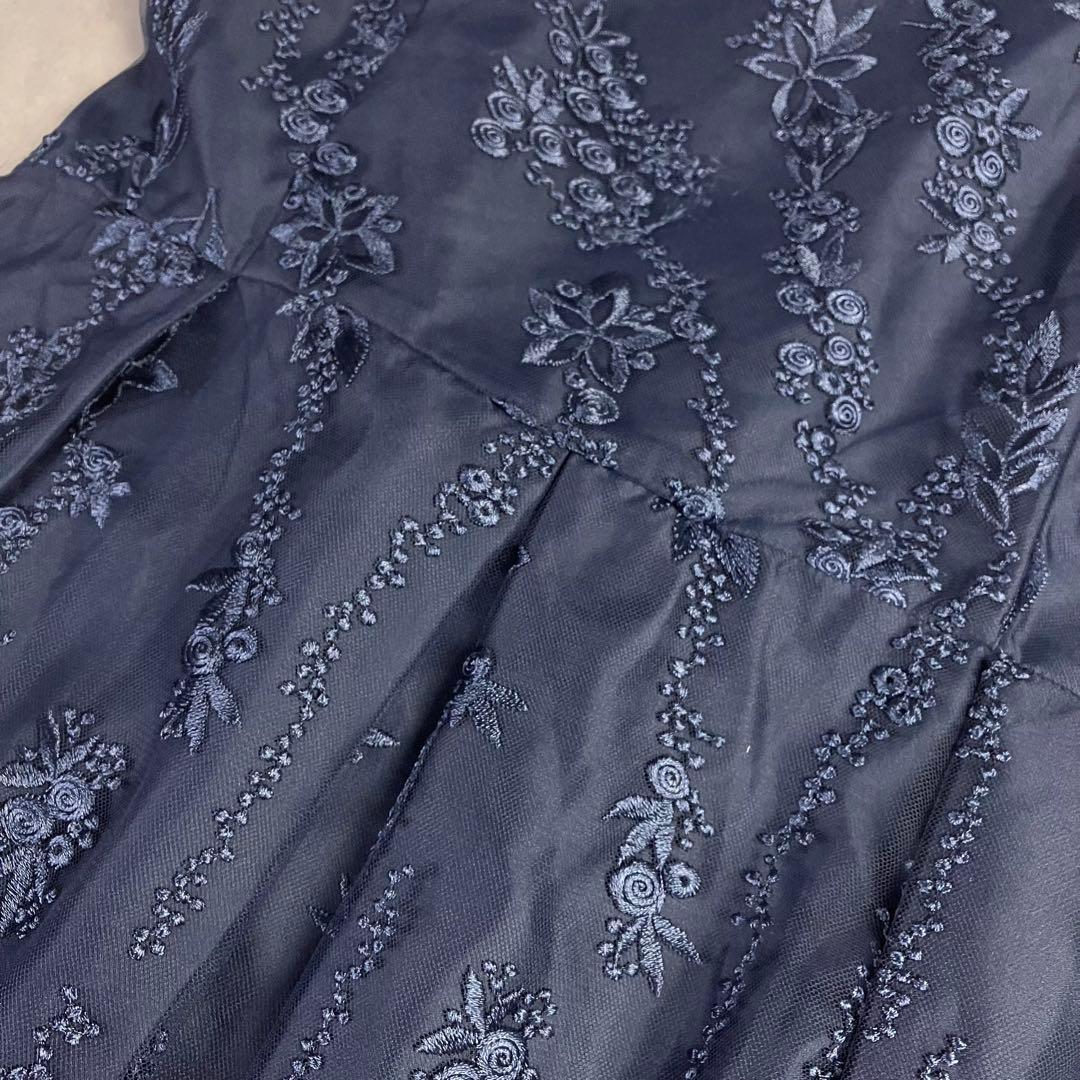 【新品】ハレモード 総レースドレス 紺 LL 大きいサイズ ワンピース 結婚式