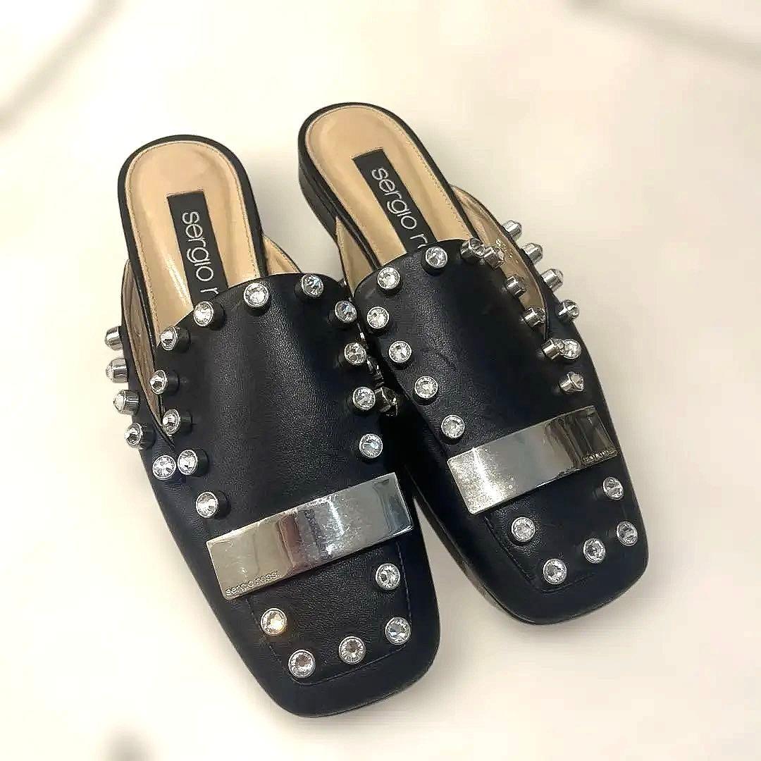 Sergio Rossi ラインストーン付きミュール