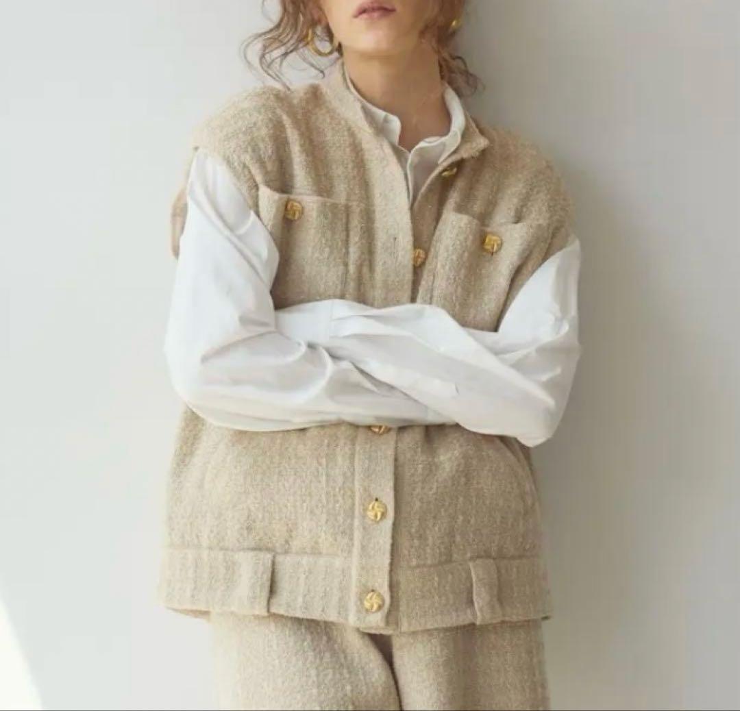 新品☆cygne ツイードジレ Abel キャメル