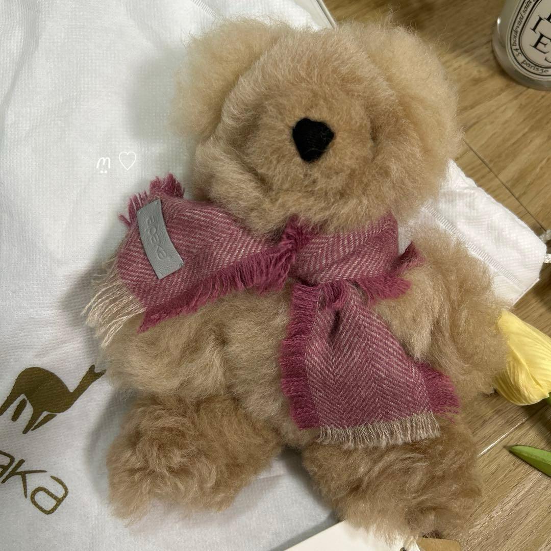 新品alpakaアルパカ　テディベアSAMI　20cm　マフラー　くまぬいぐるみ