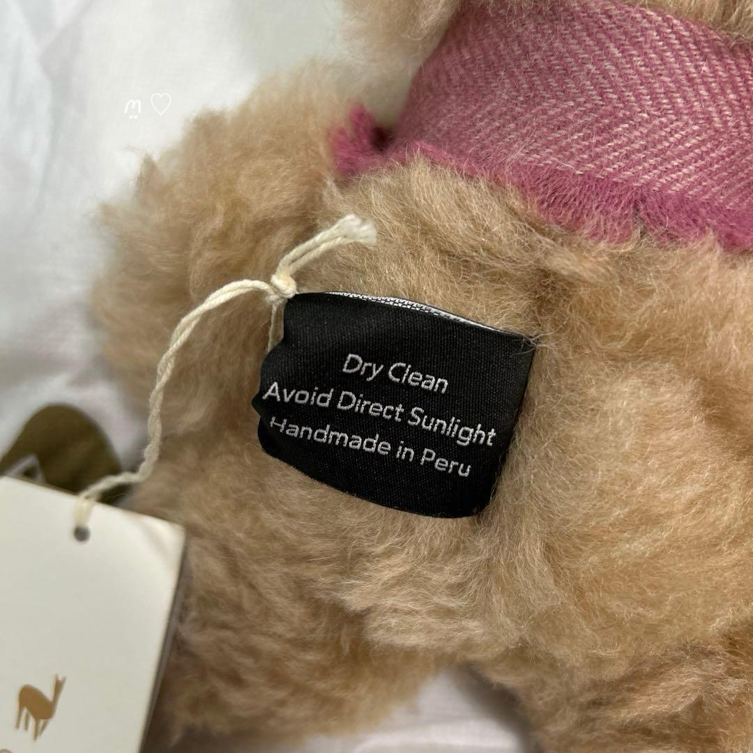 新品alpakaアルパカ　テディベアSAMI　20cm　マフラー　くまぬいぐるみ
