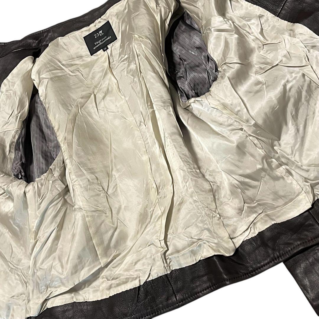 【大きいサイズ】【羊革】【46】23区 レザージャケット レディース