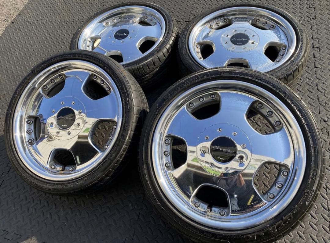 深リムメッキ WORK ユーロライン 15インチPCD100