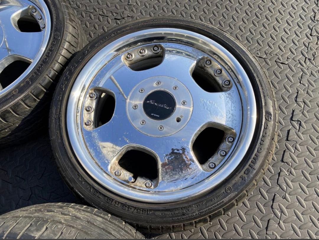 深リムメッキ WORK ユーロライン 15インチPCD100