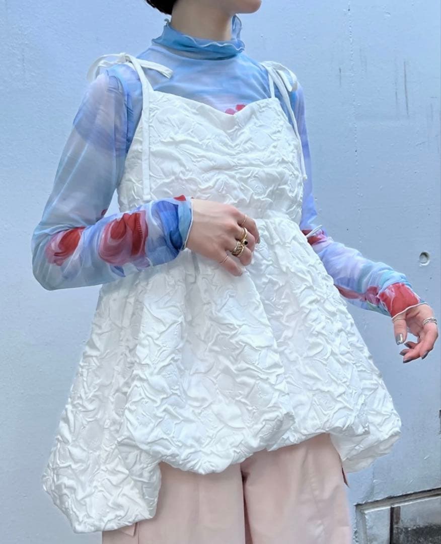 【新品未使用】POPPY バルーンキャミチュニック（ホワイト） あさぎーにょ