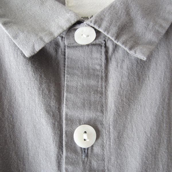 e*7様 美品　HUIS.／ハウス★　コットン　ロングシャツ　グレー　F