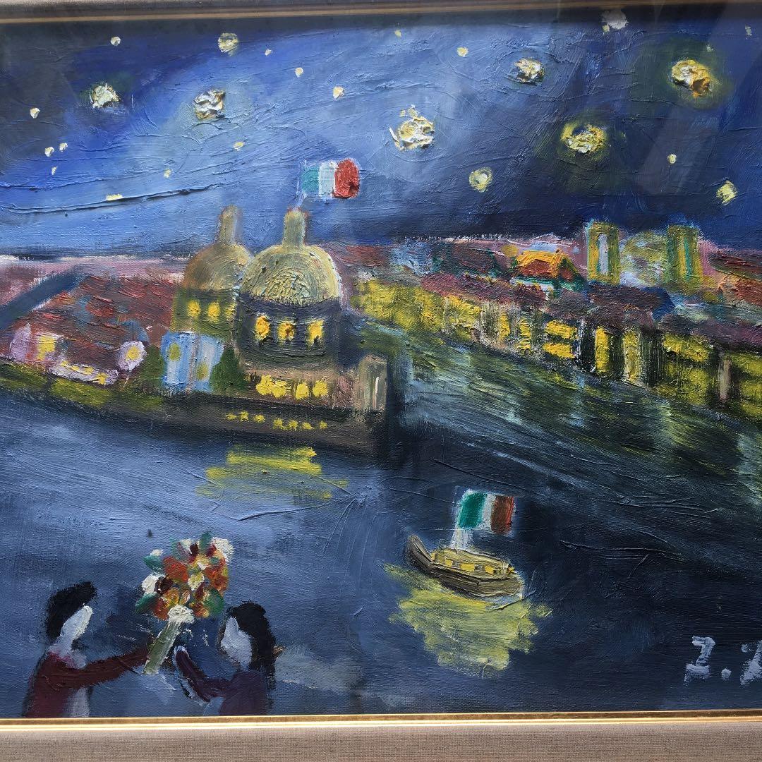 田中拓馬　8号油絵　イタリア製額付き