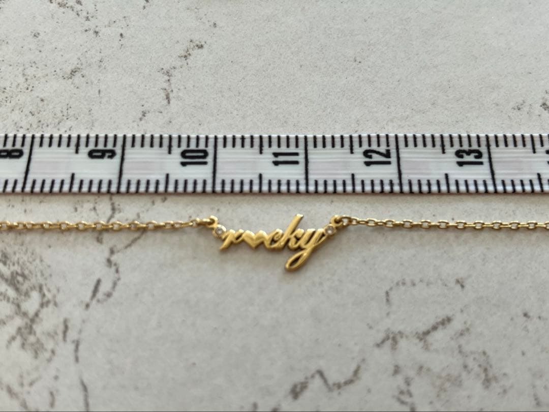 【K18】約40cm・ダイヤ付ネックレス