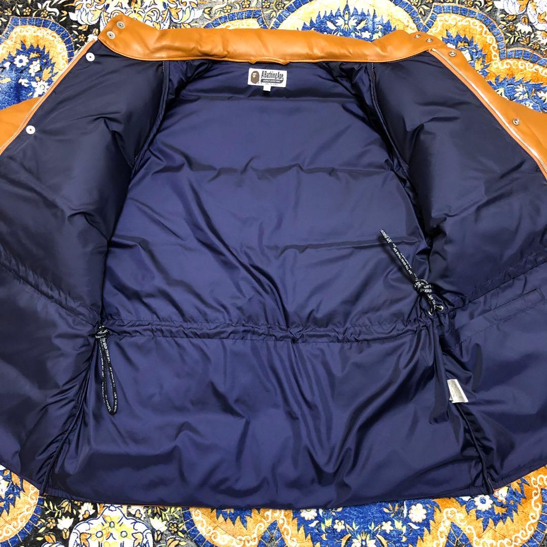 アベイシングエイプ　レザーダウンジャケット　hero XL