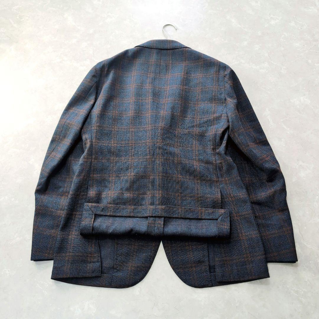 【未使用級】SOVEREIGN　ネイビー　チェック　アンコン　ストレッチ　L