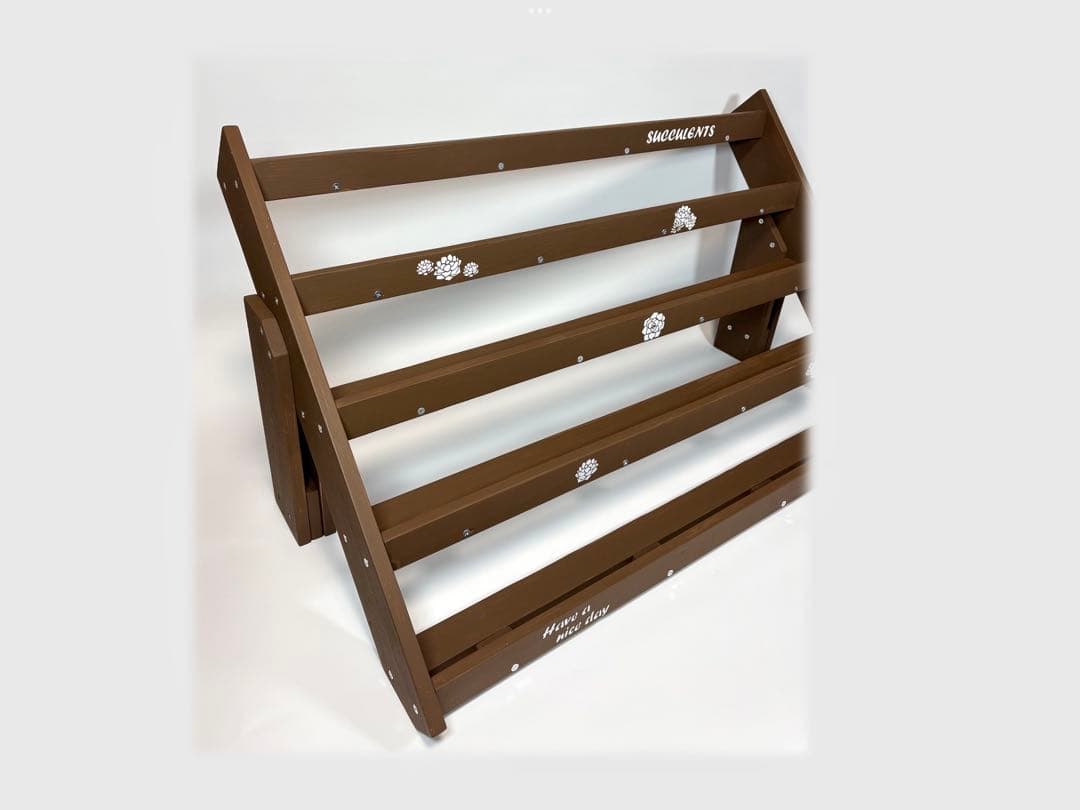 多肉棚　5段ワイド80cm木製プランターラック　チョコレートブラウン