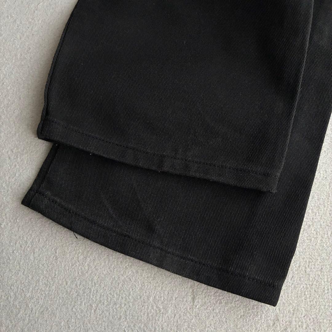 90s DICKIES コットンポリ スラックスパンツ ブラック W31 古着