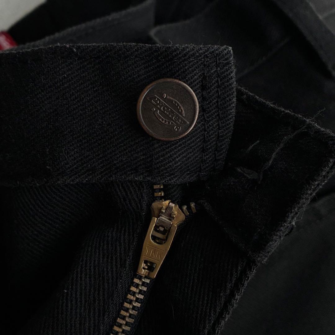 90s DICKIES コットンポリ スラックスパンツ ブラック W31 古着