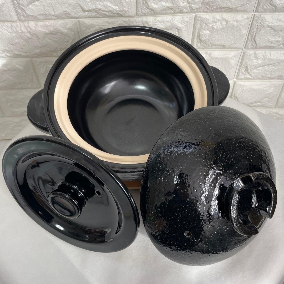 新品未使用品/長谷園のかまどさん、伊賀焼窯元、3合炊き、天然木宮島杓子付き、国産