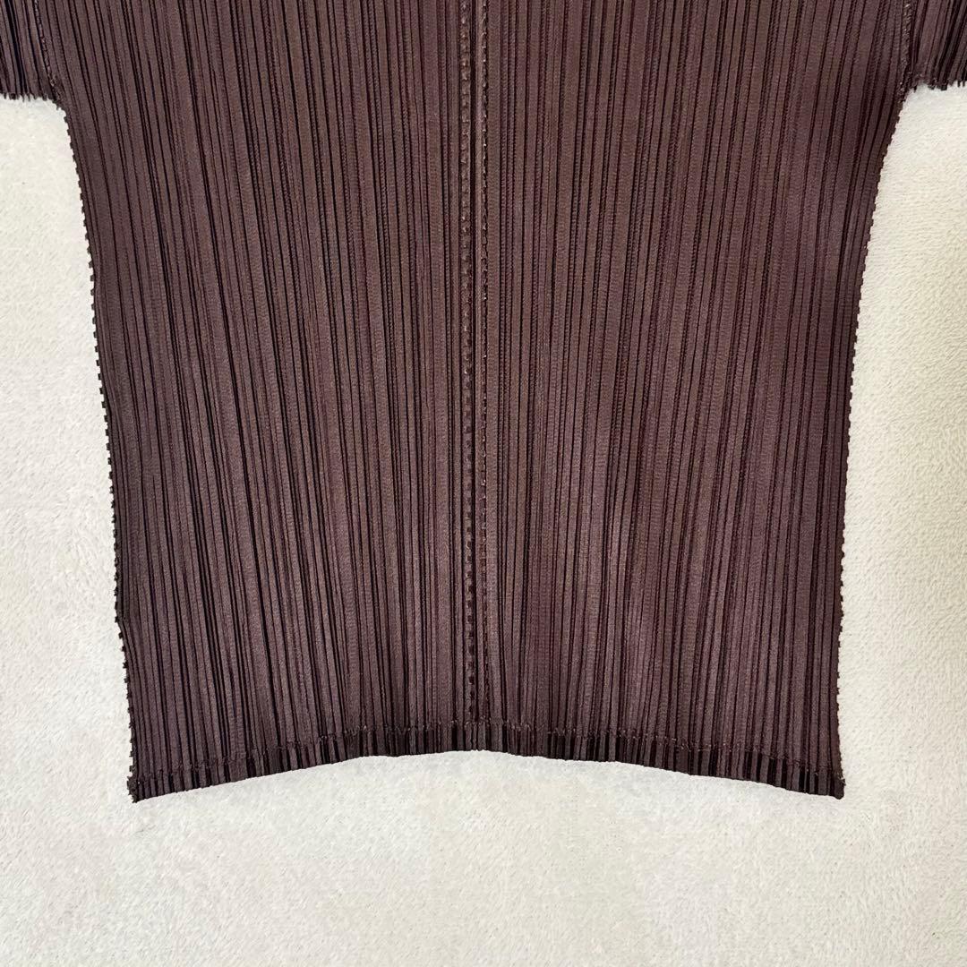 極美品✨PLEATS PLEASE 特殊加工　プリーツ　半袖　ブラウン　トップス