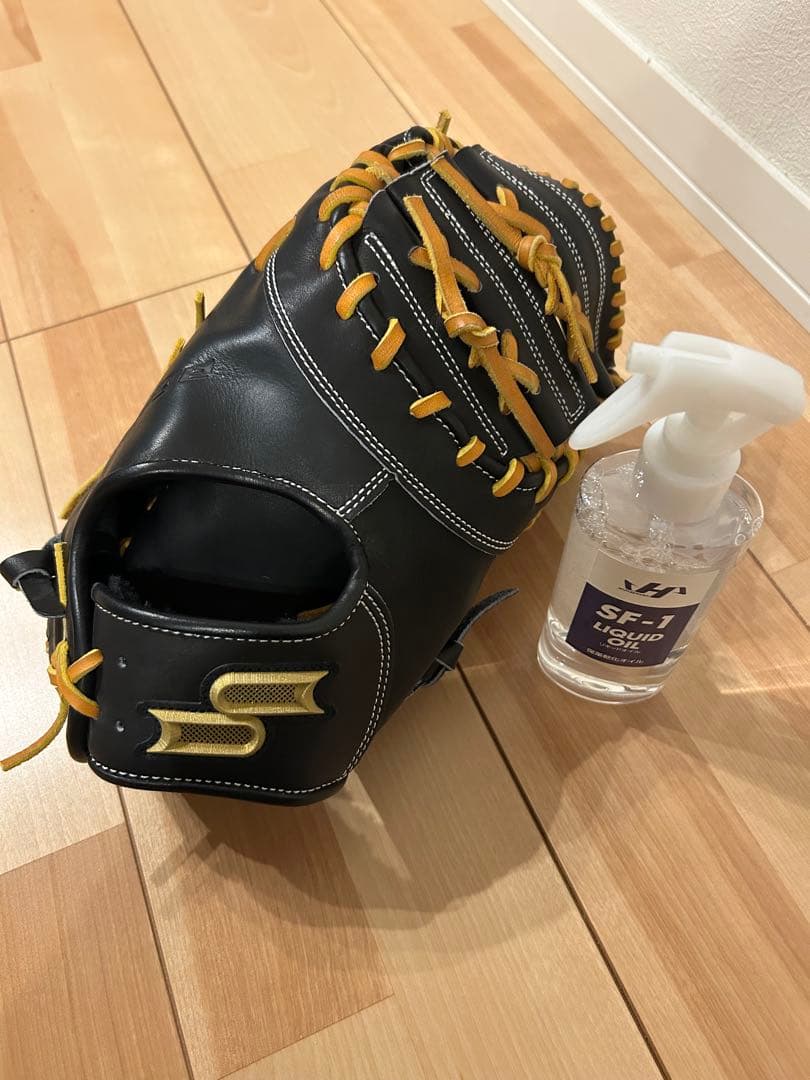 SSK軟式野球ファーストミットグローブ 黒/茶色　軟化オイル付き