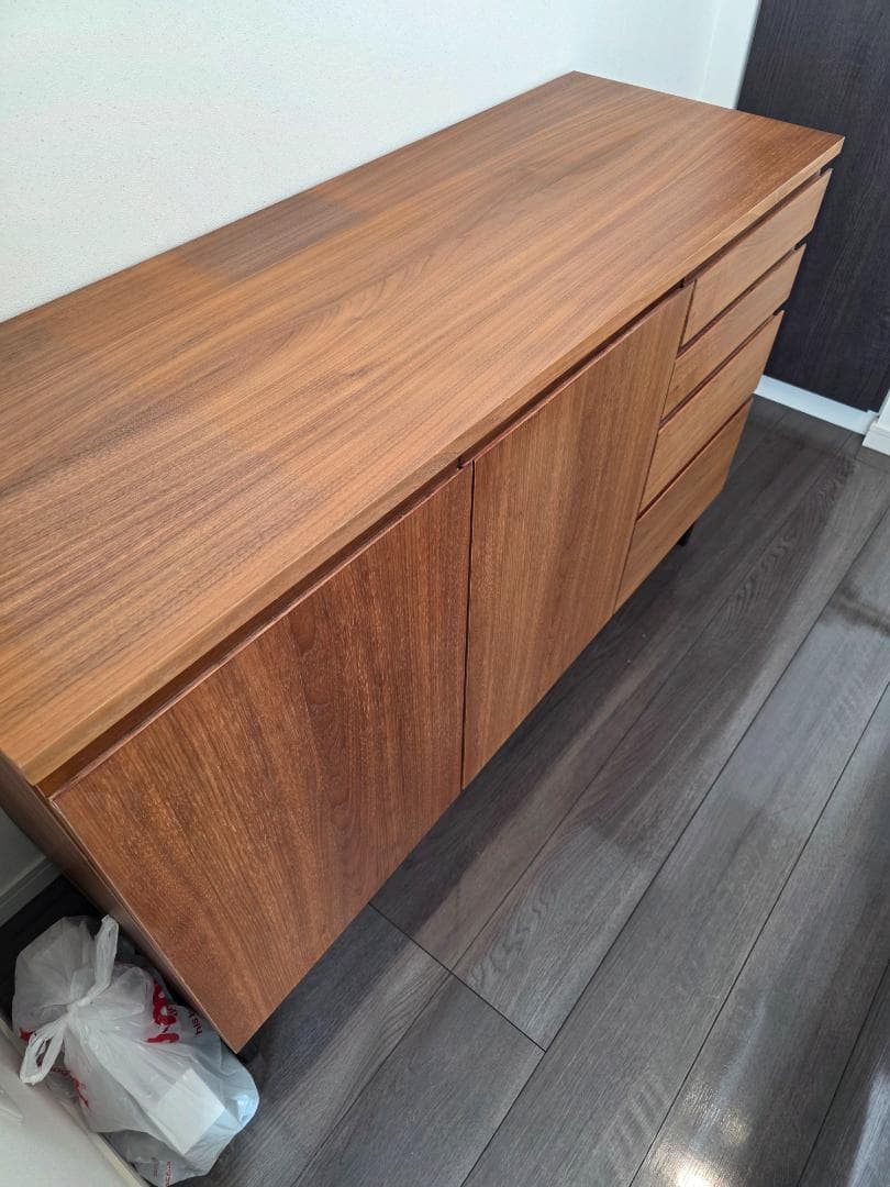 unico 木製キャビネット 2扉 ブラウン