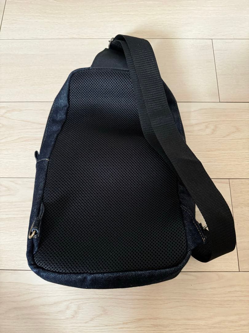 最終値下げ ayanokoji がま口 ボディバッグ デニム×ヒッコリー