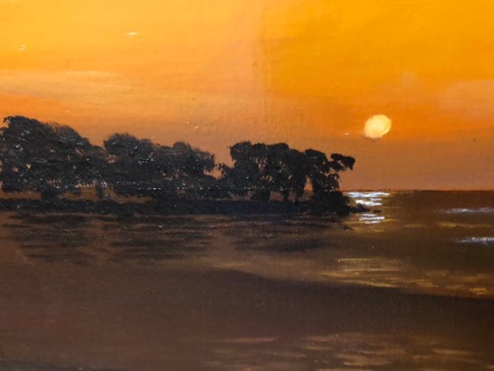 希少　絵画油絵　宮本秋風　残照