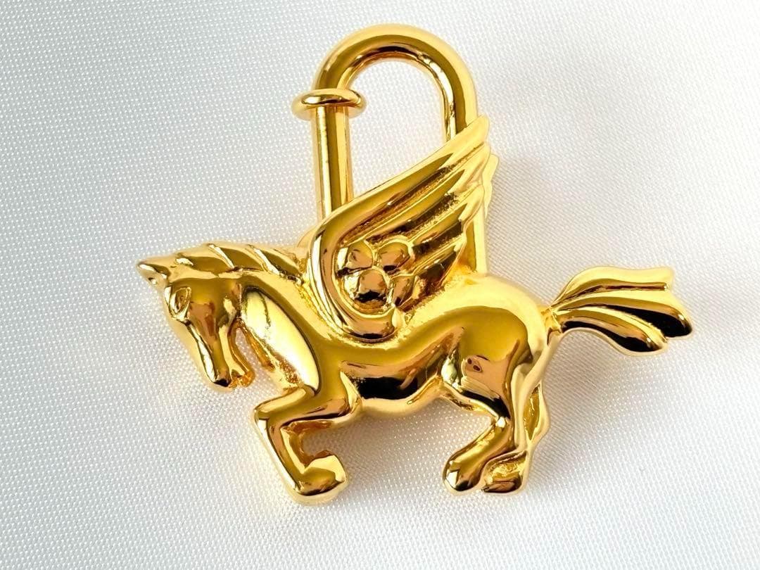 極美品 エルメス カデナ ペガサス キーホルダー １９９３年限定 ゴールド