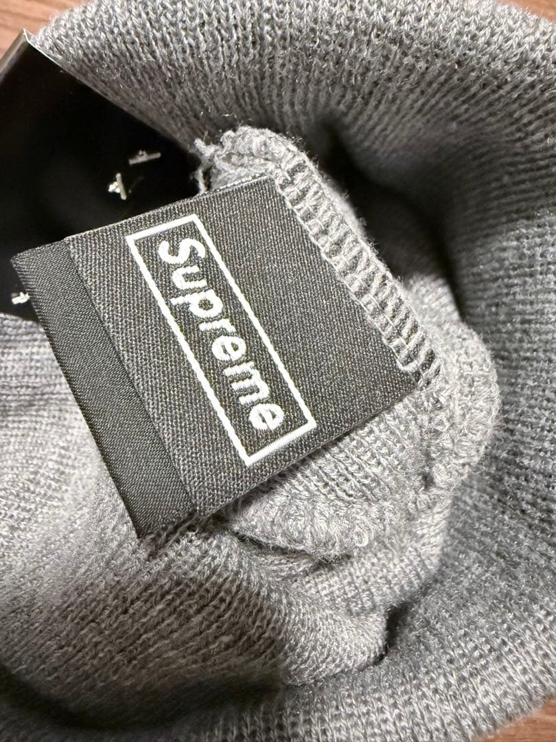 帽子 Supreme x new era box logo beanie grey