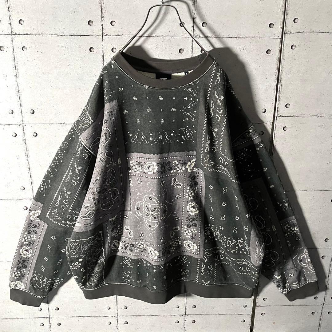 【鬼レア】KITHキス☆ロゴ満載バンダナ柄スウェットシャツ希少XL