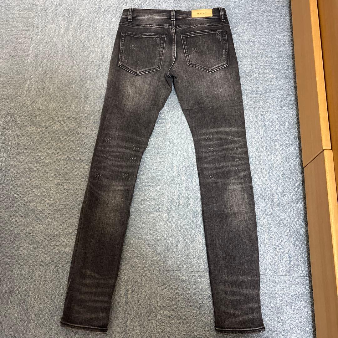 mnml ダメージスキニーデニム ブラック 28 希少