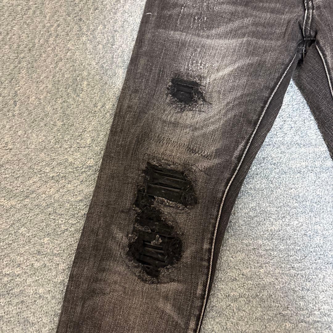 mnml ダメージスキニーデニム ブラック 28 希少