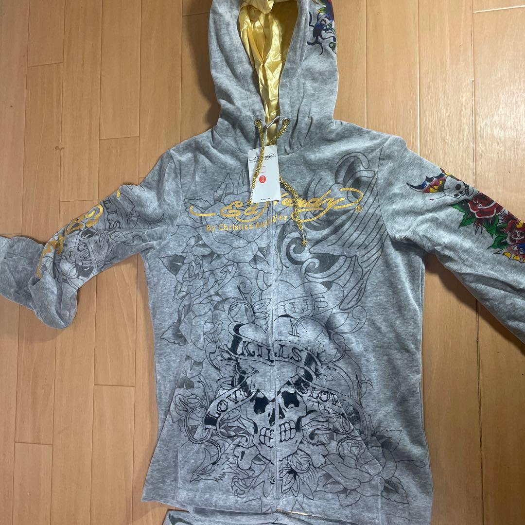 Ed Hardy スカルデザイン パーカーとパンツセット
