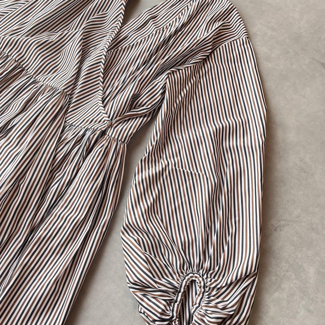 【美品】uhr 24SS カシュクール ストライプ柄 チュニック ドレス