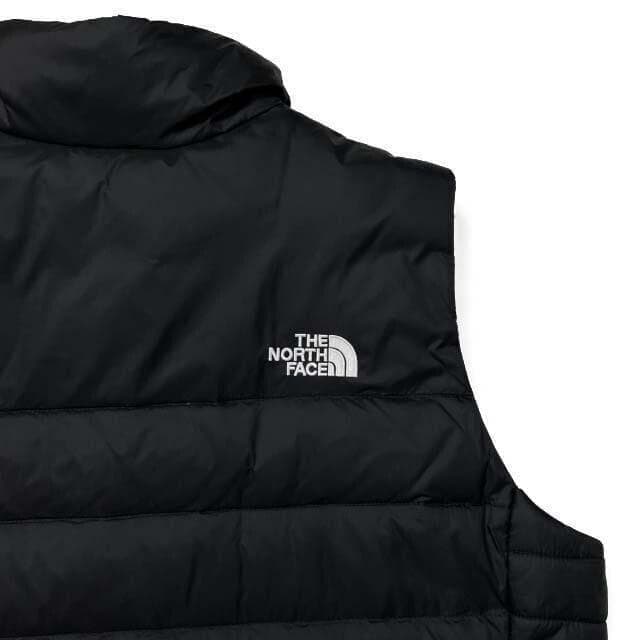 ノースフェイス ダウンベスト US限定 ロゴ刺繍(XXL)黒 190122