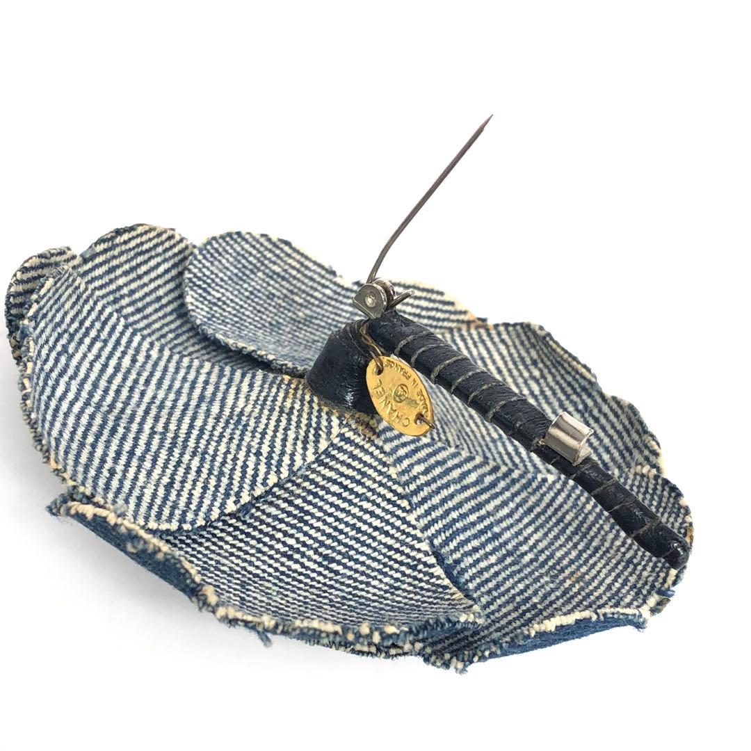 CHANEL シャネル カメリア ブローチ コサージュ デニム コメあり