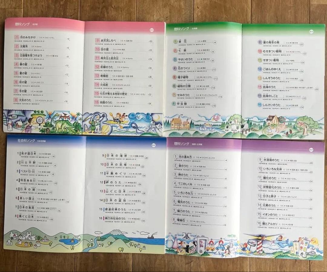 理科ソング・社会科ソング　4冊セット　しちだ教育研究所 学習CD教材
