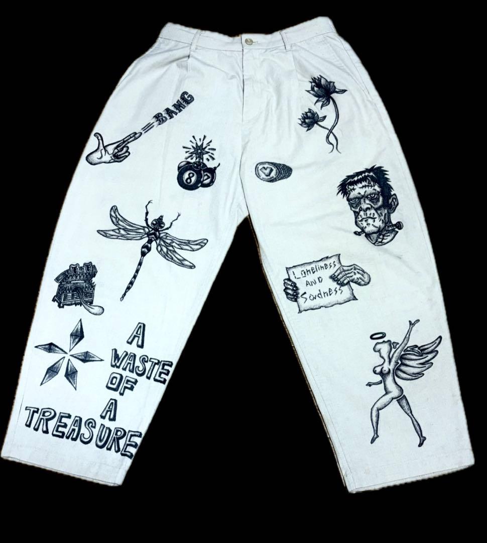 古着 ペイントパンツ メモリアルパンツ ワーク チノパン