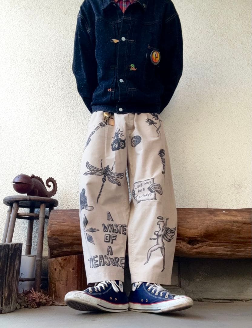 古着 ペイントパンツ メモリアルパンツ ワーク チノパン