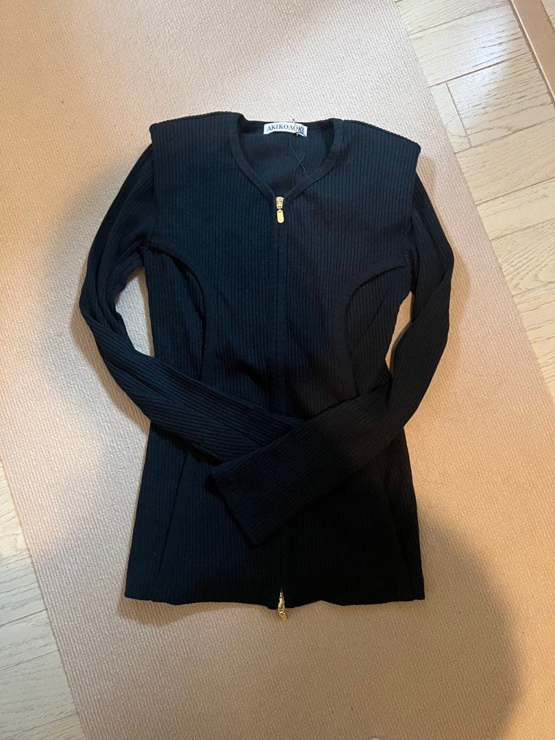 AKIKOAOKI Shoulder V cardigan ネイビー