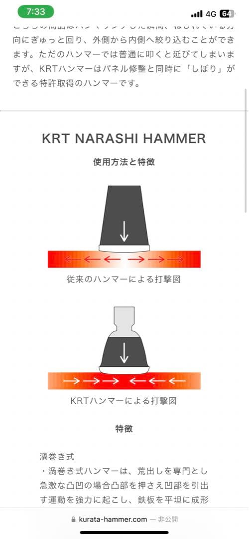 倉田ハンマー 倉田製作所 絞り加工 絞りハンマー シボリハンマー 板金塗装 鈑金