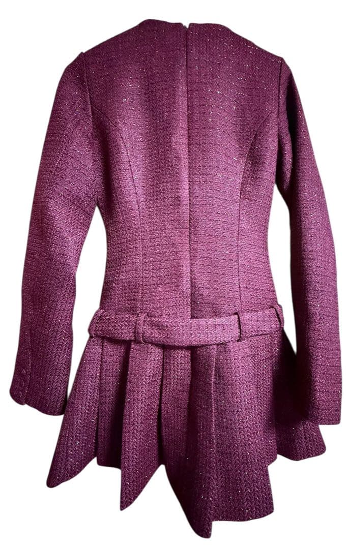 Darich ダーリッチ ボックスプリーツツイードミニワンピース BRD FL