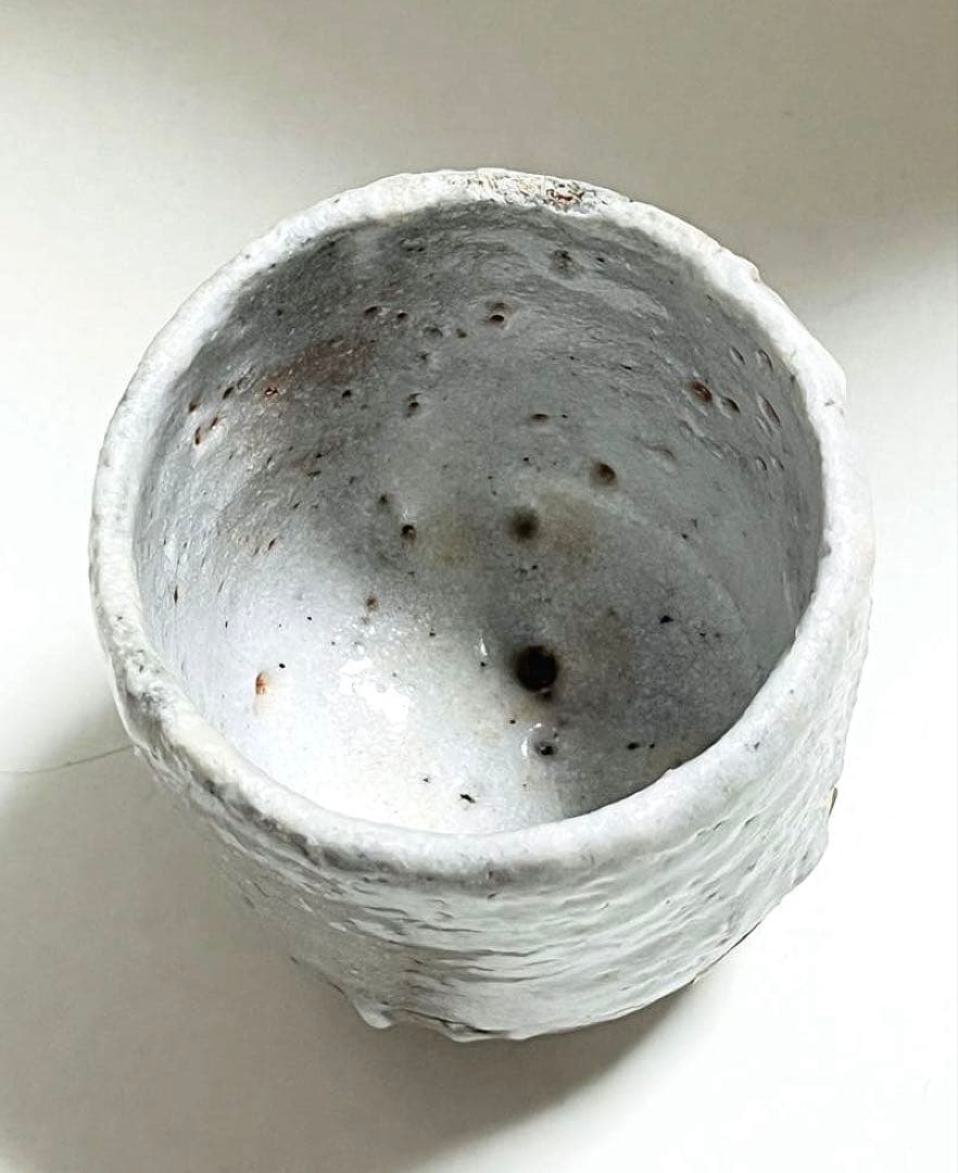 未使用　二代半泥子 川喜田敦作 志野焼 湯呑 共箱 竜合窯