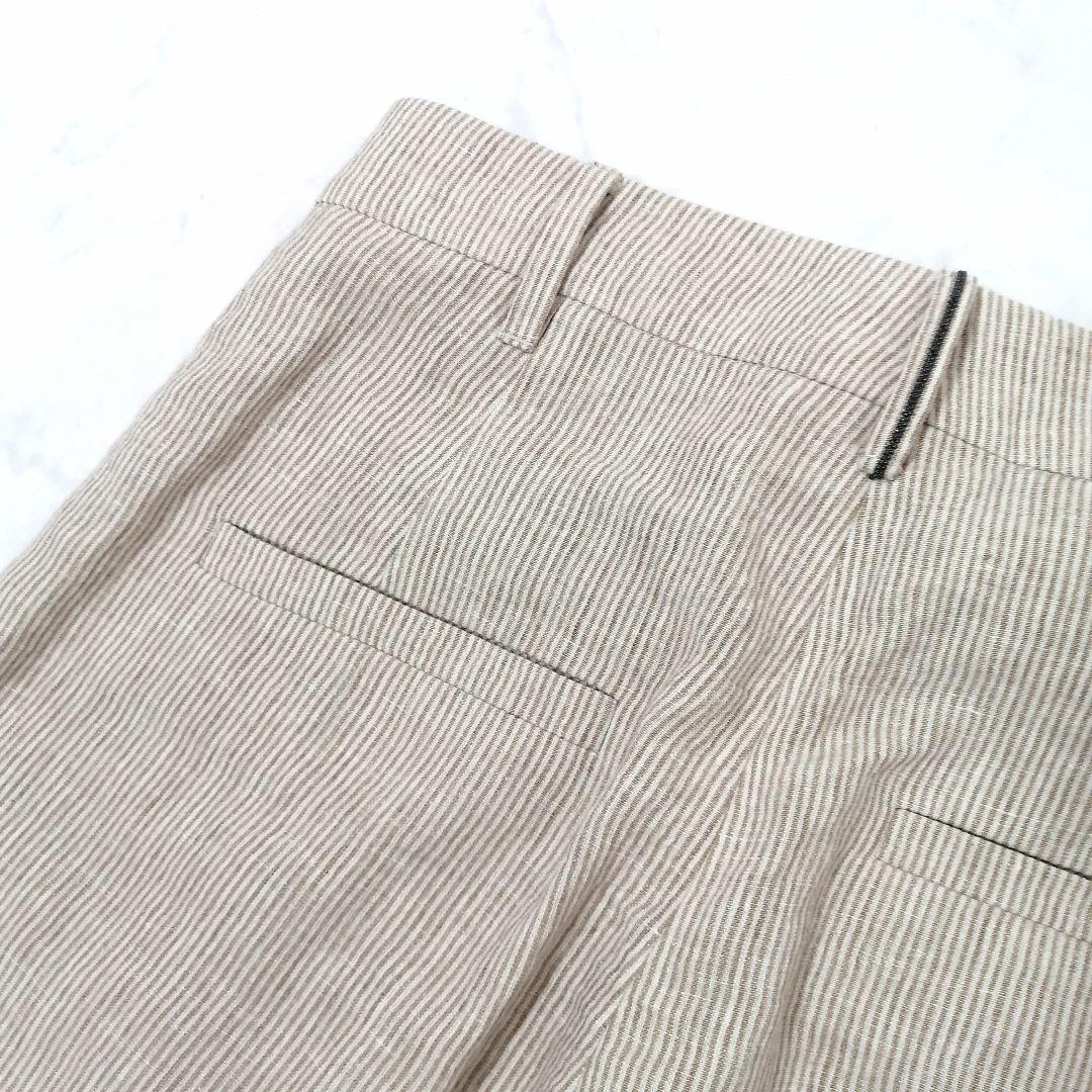 美品✨ ブルネロクチネリ　ストライプ パンツ　ズボン　モニーレ　リネン　38