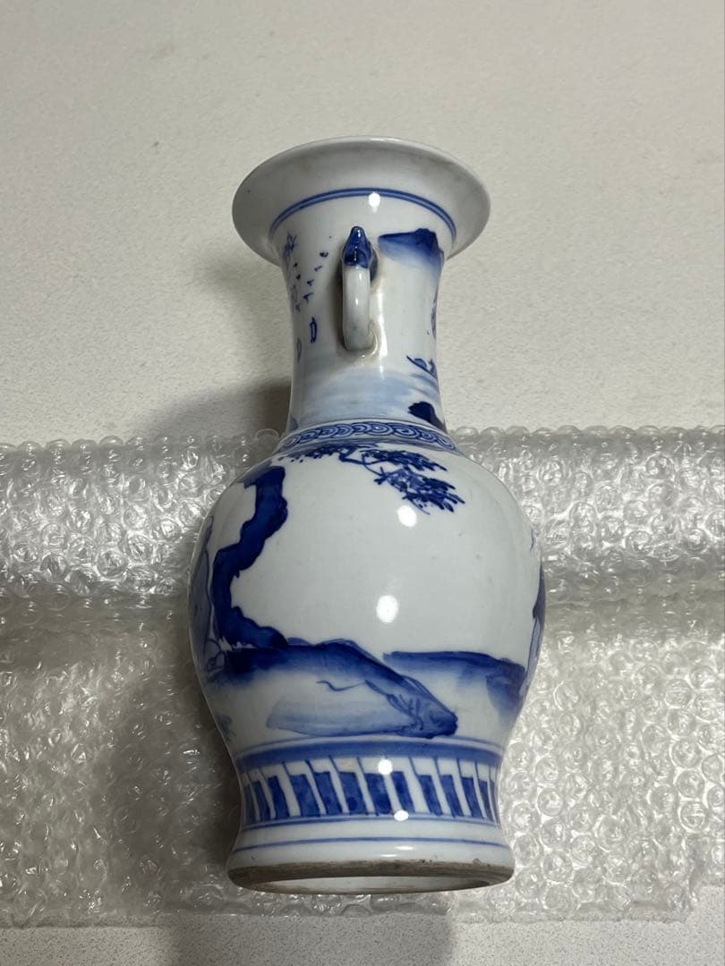 花瓶　花器　花生　染付磁器　華中亭道ハ製